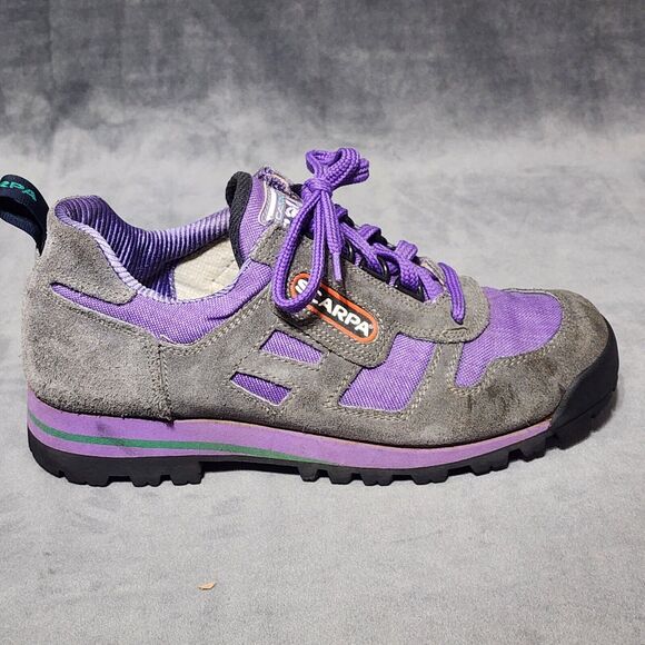 SCARPA Vibram Womens 7.5 US 39 EU Hiking Trail Athletic Shoes Gray Purple Suede - Picture 5 of 15